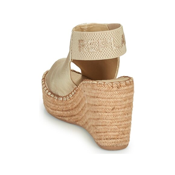 Replay - Gold Leather Peep-toe Espadrille Sandals (Size 8.5) - EUC! - Picture 11 of 12